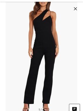 Petal & Pup Black One-Shoulder Asymmetric Jumpsuit NWT